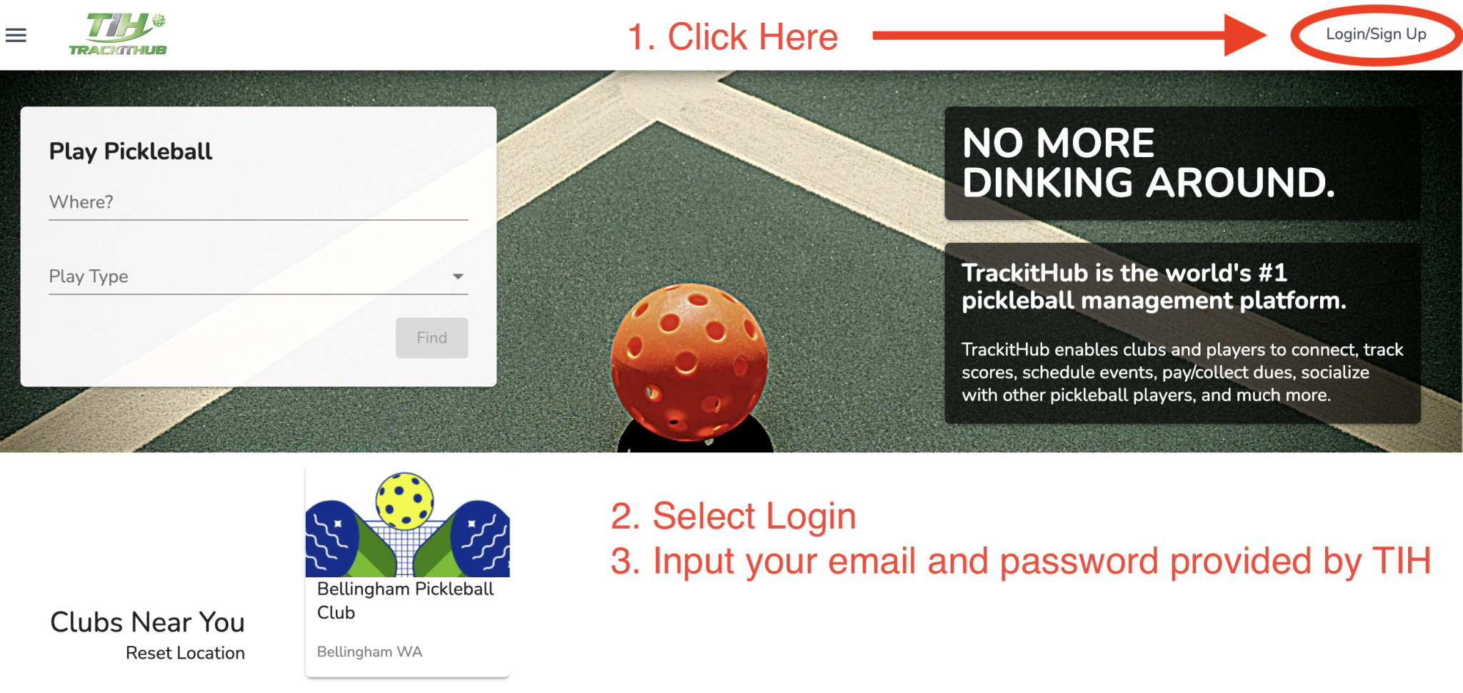TrackitHub (TiH) • Bellingham Pickleball Club
