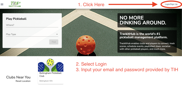 TrackitHub (TiH) • Bellingham Pickleball Club